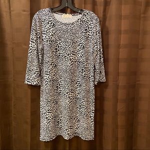 Michael Kors Black and White Animal Print Mini Dress